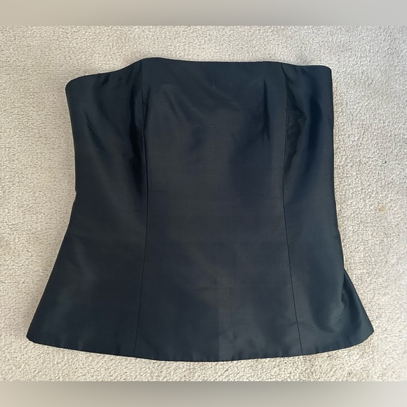 Vintage Kairat Top: silk sleeveless black corset top (skirt sold separately). - Picture 2 of 13
